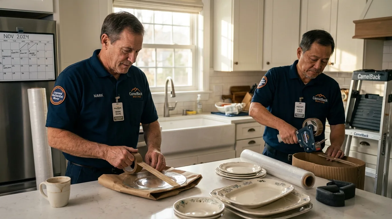 Professional crew packing kitchen dishware in Emmett, ID